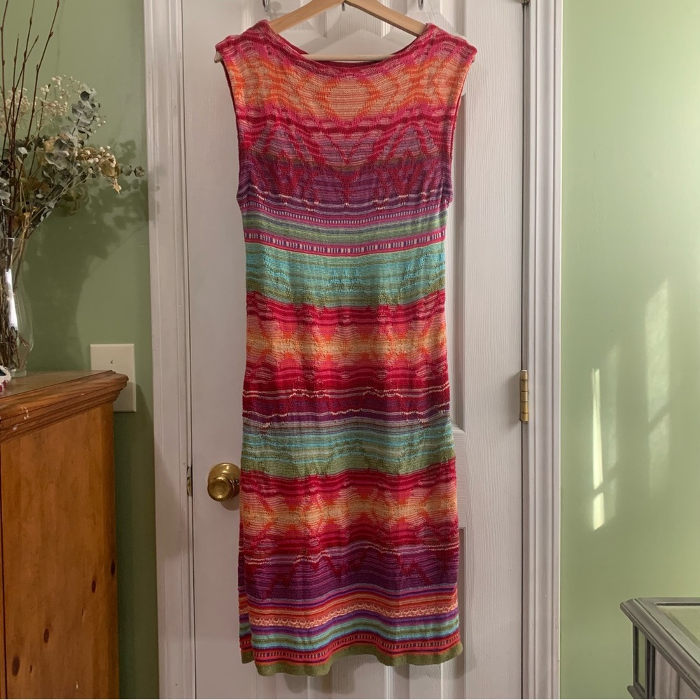 Ralph Lauren Southwestern Aztec Sleeveless Knit Sweater Dress - Picture 2 of 6
